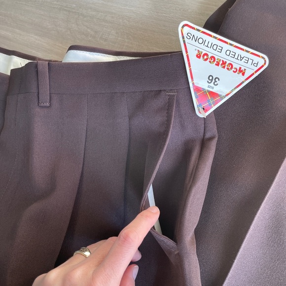 Vintage NWT McGregor Men's Brown Polyester Pants - 36 x 29.5 - Waist 36 Length M - Picture 9 of 9